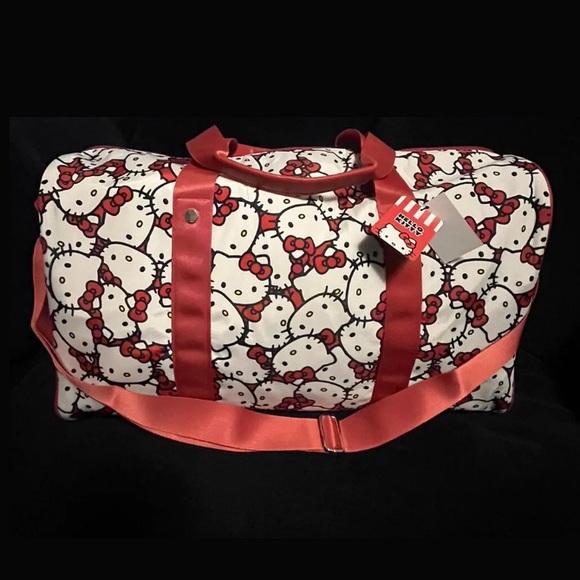 Hello Kitty Handbags - 🎀Hello Kitty Sanrio Allover Logo Classic Duffel Travel Weekender Bag
